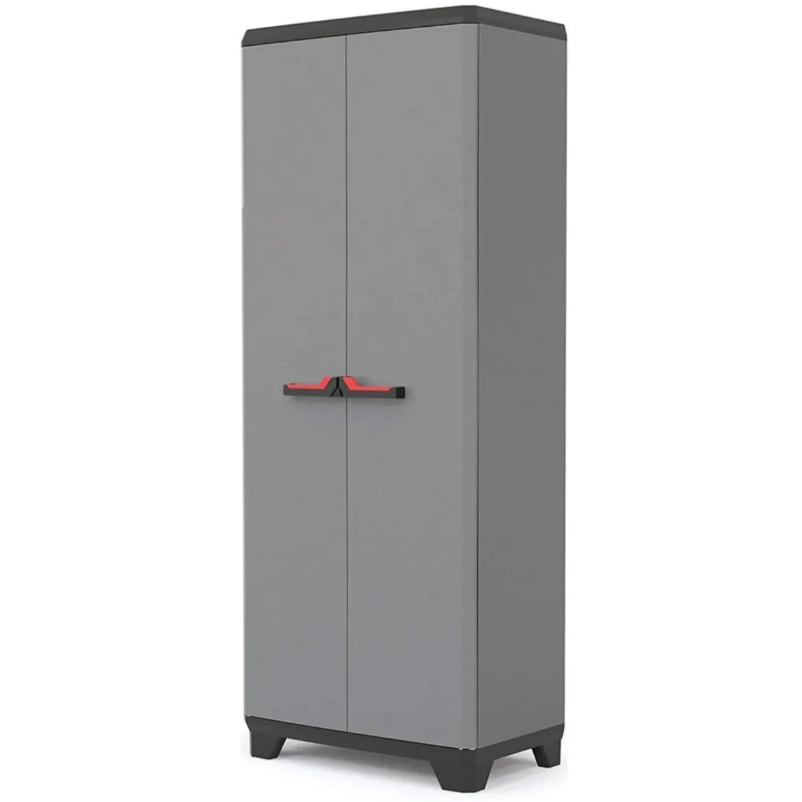 Armadio Keter Resistente Alto Grigio Portascope Componibile con Serratura Patio