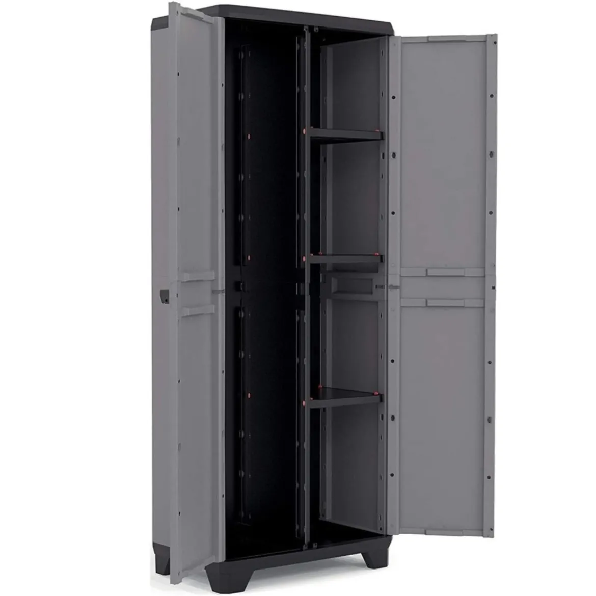 Armadio Keter Resistente Alto Grigio Portascope Componibile con Serratura Patio