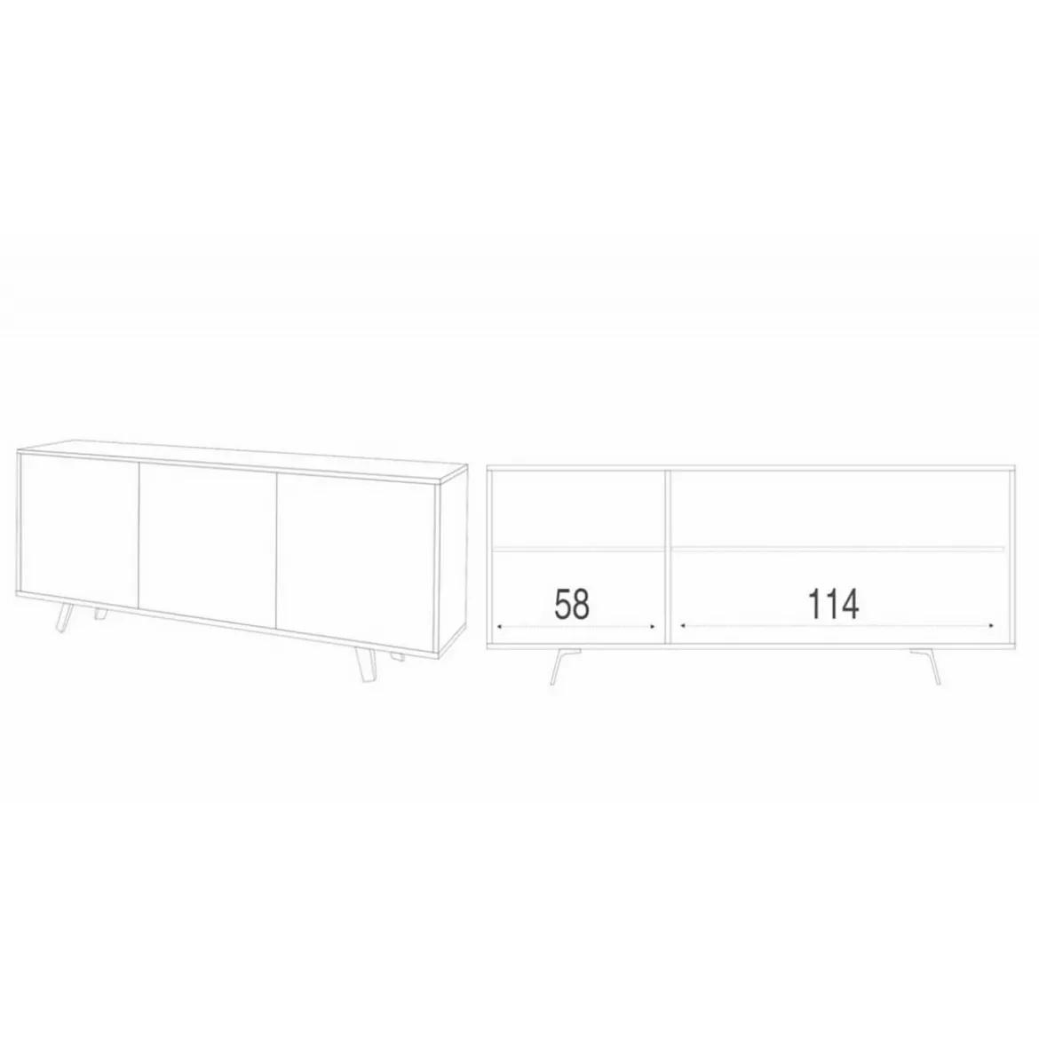 Armadio Mobile 3 Ante Bianco Marmo Contenitore Buffet Soggiorno Credenza