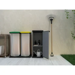 Armadio Modulare Basso Resina PVC per Esterno Porta Bombola da Balcone Giardino