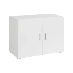 Armadio Multiuso Bianco 2 Ante per Ufficio Bagno Cucina Legno Mobile con Ripiano