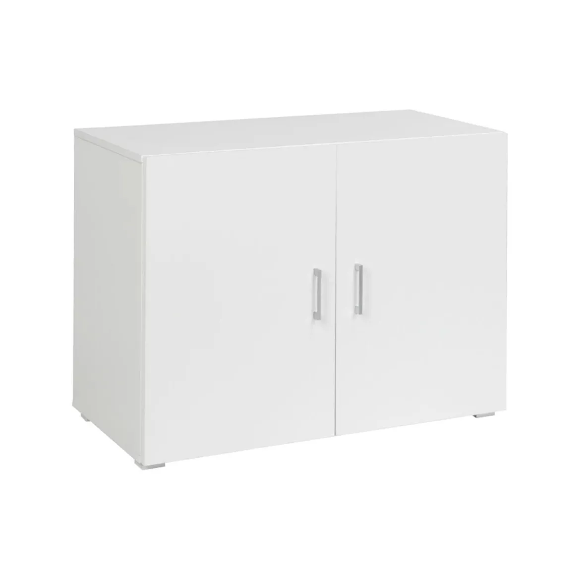 Armadio Multiuso Bianco 2 Ante per Ufficio Bagno Cucina Legno Mobile con Ripiano