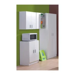 Armadio Pensile Sospeso 2 Ante Bianco Mobile Lavanderia Bagno Armadietto Legno