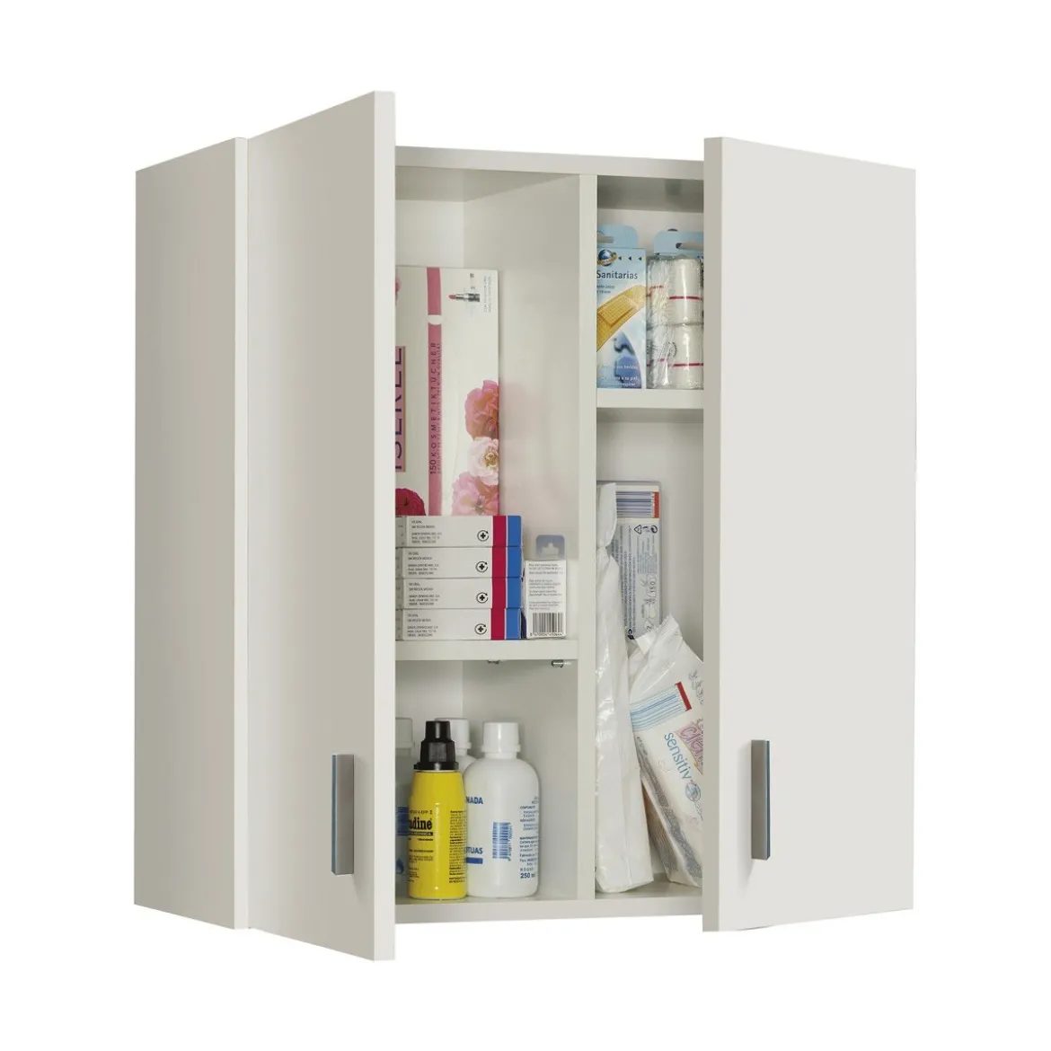 Armadio Pensile Sospeso 2 Ante Bianco Mobile Lavanderia Bagno Armadietto Legno