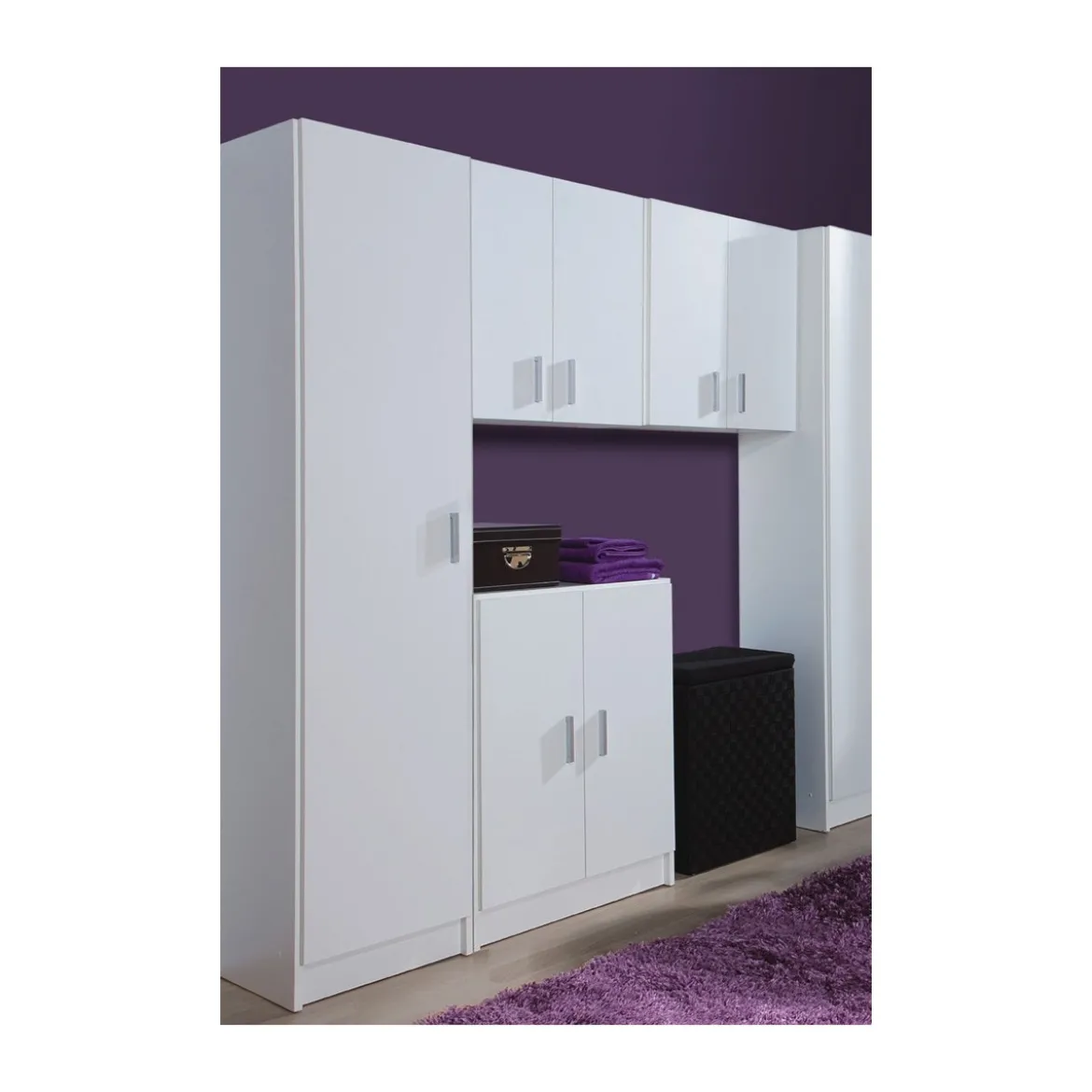 Armadio Pensile Sospeso 2 Ante Bianco Mobile Lavanderia Bagno Armadietto Legno