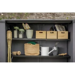 Armadio Porta Attrezzi Keter 1400L Resina Finitura Legno UV da Esterno