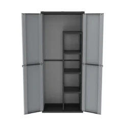 Armadio Portascope Esterno Mobile Balcone Giardino in Resina Due Ante Terrazzo