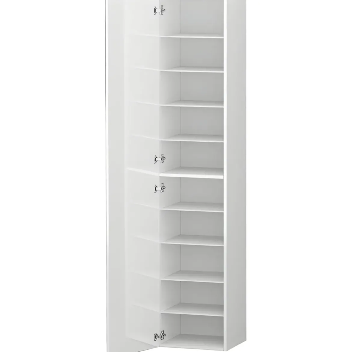 Armadio Scarpiera Anta Battente 45x35x191 cm Bianco Laccato Salvaspazio