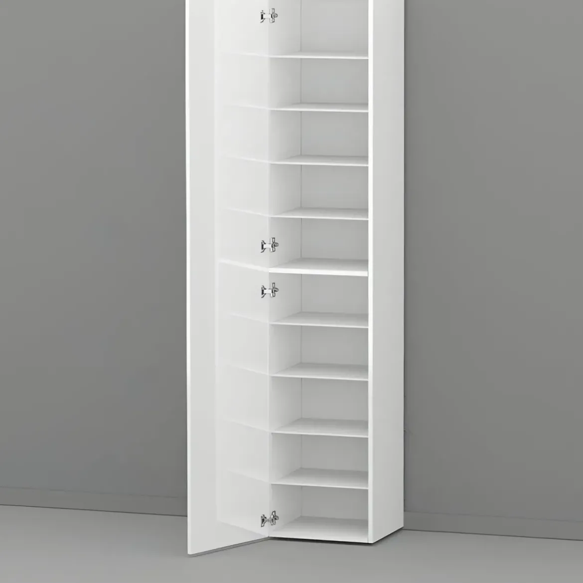 Armadio Scarpiera Anta Battente 45x35x191 cm Bianco Laccato Salvaspazio