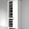 Armadio Scarpiera 4 Ante Mobile Ingresso Bianco Rovere 84x42x200 cm