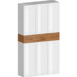 Armadio Scarpiera Bianco Lucido Rovere 6 Ante 1 Ribalta 8 Ripiani