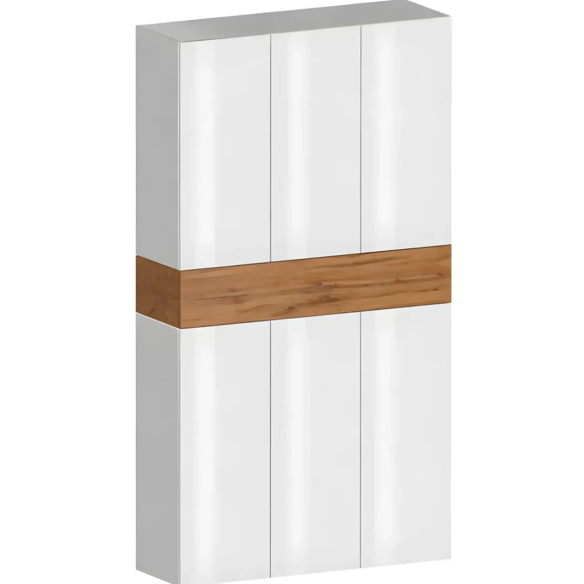 Armadio Scarpiera Bianco Lucido Rovere 6 Ante 1 Ribalta 8 Ripiani