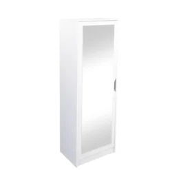 Armadio Scarpiera con Specchio Mobile Alto Bianco in Legno Porta Scarpe
