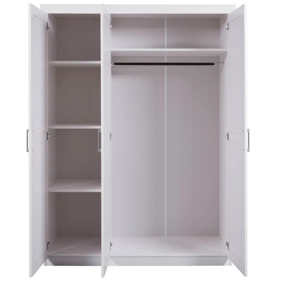 Armadio tre 3 Ante in Legno Mobile Guardaroba Bianco per Camera da Letto