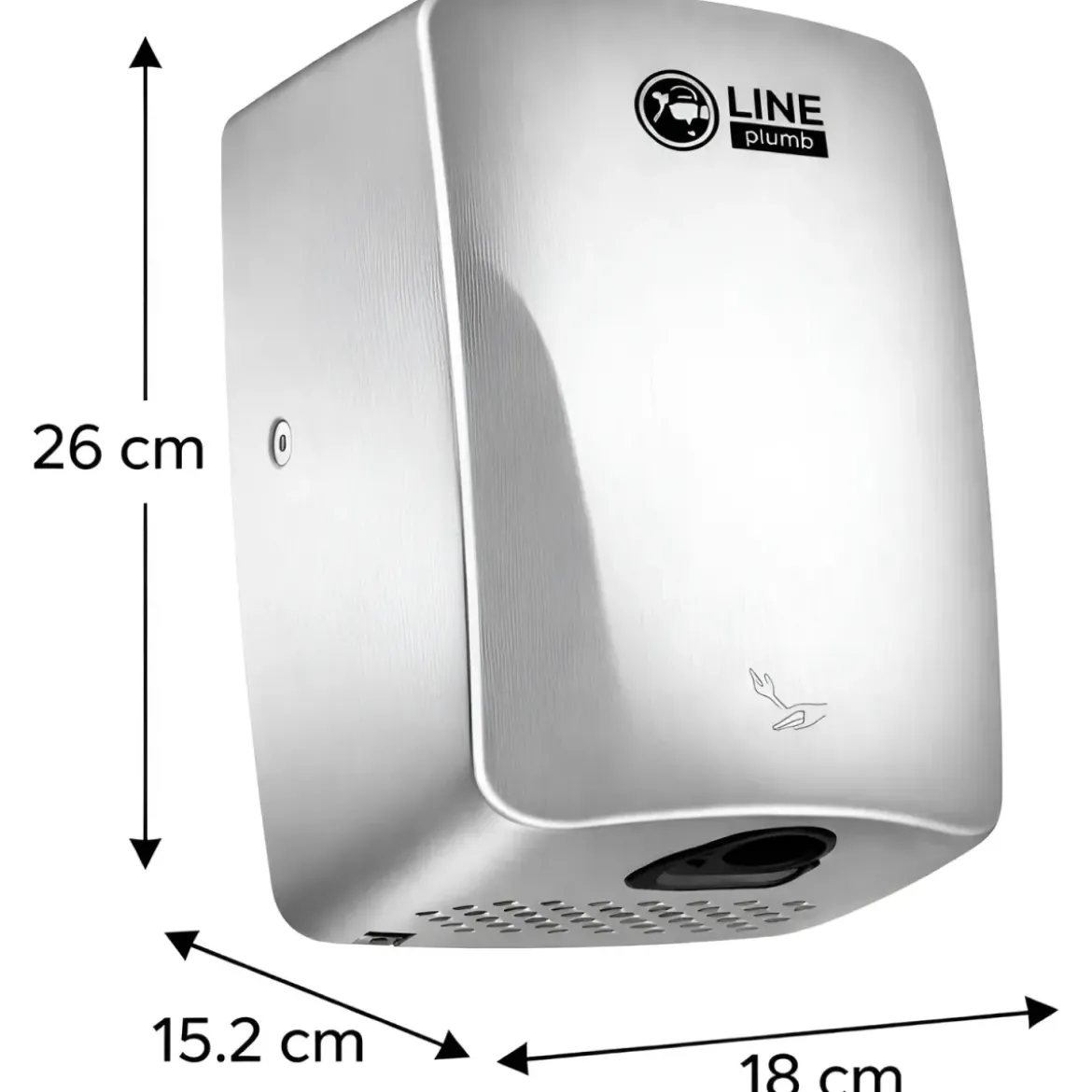 Asciugamani Elettrico da Bagno a Parete Automatico 500W Inox Satinato