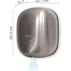 Asciugamani Elettrico Inox Bagno a Parete Filtro Antibatterico UV