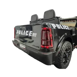 Auto Elettrica Bambini Dodge RAM Polizia 12V Nero Sirene Telecomando