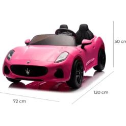 Auto Elettrica Bambini Maserati Folgore 2 Posti 12V Rosa Doppio Motore