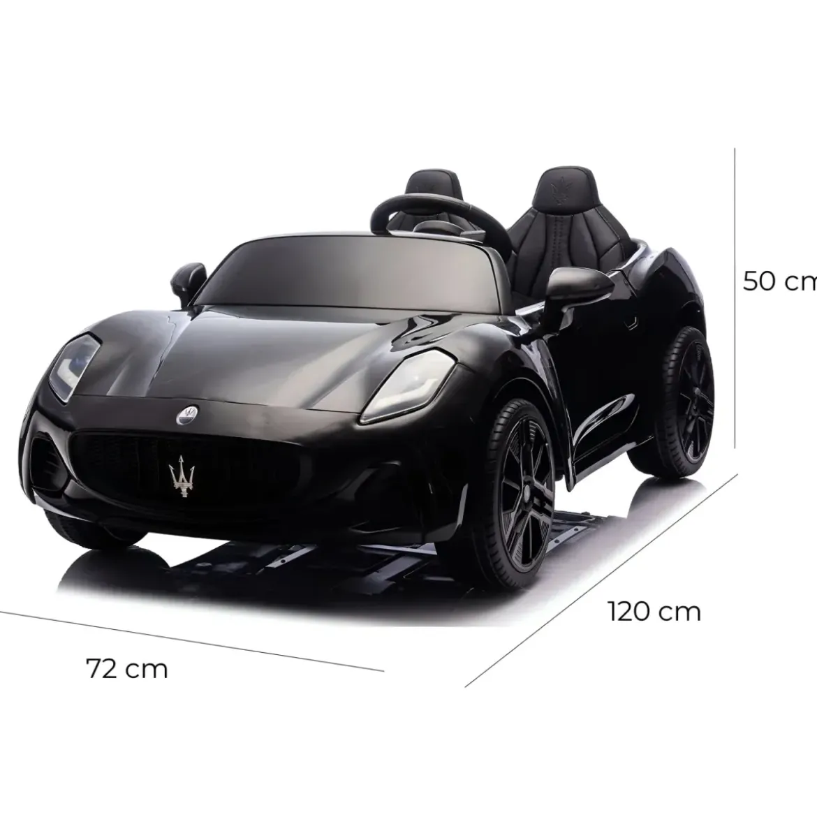 Auto Elettrica Bambini Maserati Folgore 2 Posti 12V Nero Doppio Motore