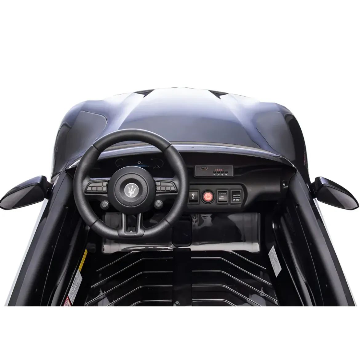 Auto Elettrica Bambini Maserati Folgore 2 Posti 12V Nero Doppio Motore