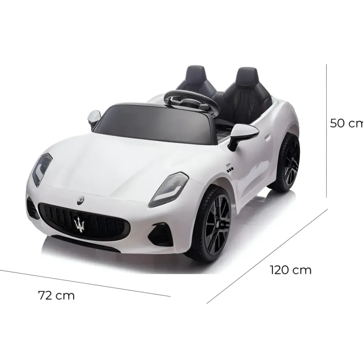 Auto Elettrica Bambini Maserati Folgore 2 Posti 12V Bianco Doppio Motore