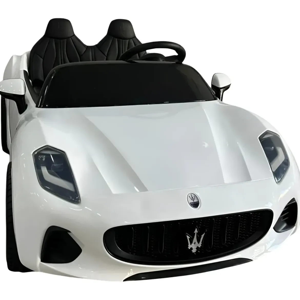 Auto Elettrica Bambini Maserati Folgore 2 Posti 12V Bianco Doppio Motore
