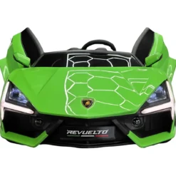 Auto Elettrica Bambini 2 Posti 24V Verde Sedili in Pelle e Telecomando