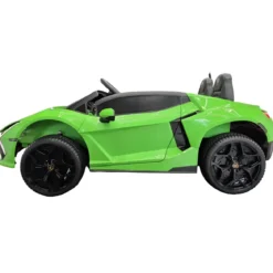 Auto Elettrica Bambini 2 Posti 24V Verde Sedili in Pelle e Telecomando