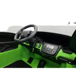 Auto Elettrica Bambini 2 Posti 24V Verde Sedili in Pelle e Telecomando