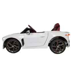 Auto Elettrica Bambini 12V Bianco Telecomando e Cinture a 3 Punti