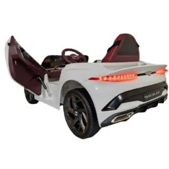 Auto Elettrica Bambini 12V Bianco Telecomando e Cinture a 3 Punti