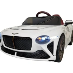 Auto Elettrica Bambini 12V Bianco Telecomando e Cinture a 3 Punti