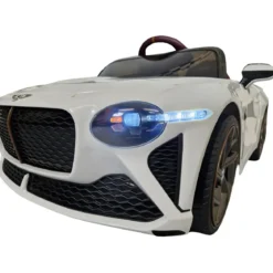 Auto Elettrica Bambini 12V Bianco Telecomando e Cinture a 3 Punti