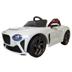 Auto Elettrica Bambini 12V Bianco Telecomando e Cinture a 3 Punti