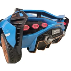 Auto Elettrica Bambini 24V Lamborghini Sian Blu 2 posti Sedili in Pelle