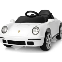 Auto Elettrica per Bambini Bianco Porsche Tuning Ruf Telecomando e LED