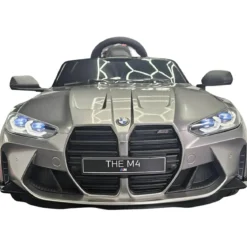 Auto Elettrica per Bambini BMW Grigio 12V Sedile in Pelle Telecomando