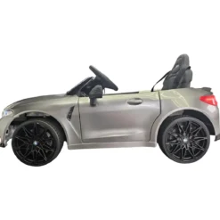 Auto Elettrica per Bambini BMW Grigio 12V Sedile in Pelle Telecomando