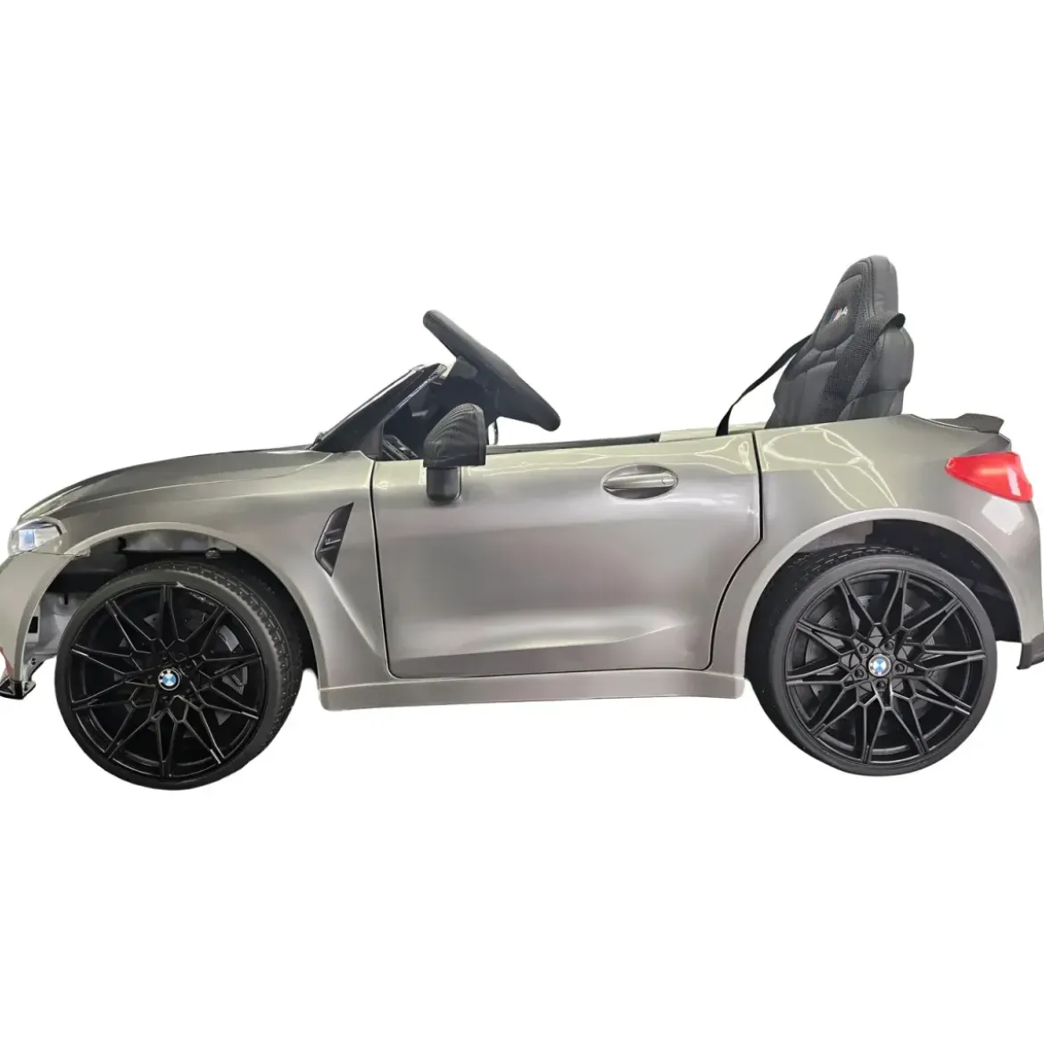 Auto Elettrica per Bambini BMW Grigio 12V Sedile in Pelle Telecomando