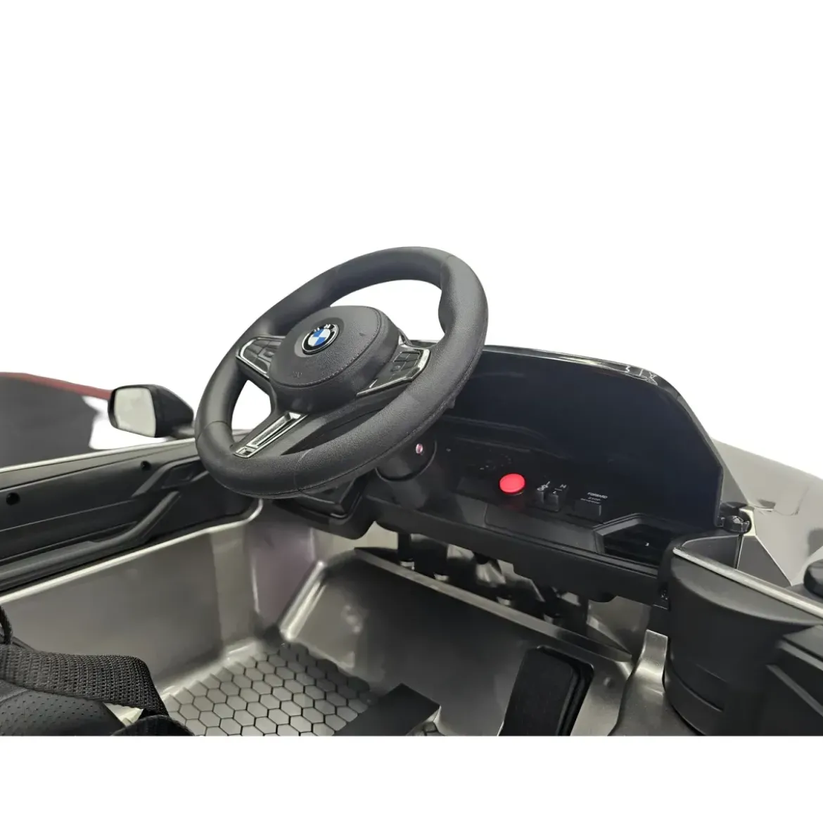Auto Elettrica per Bambini BMW Grigio 12V Sedile in Pelle Telecomando
