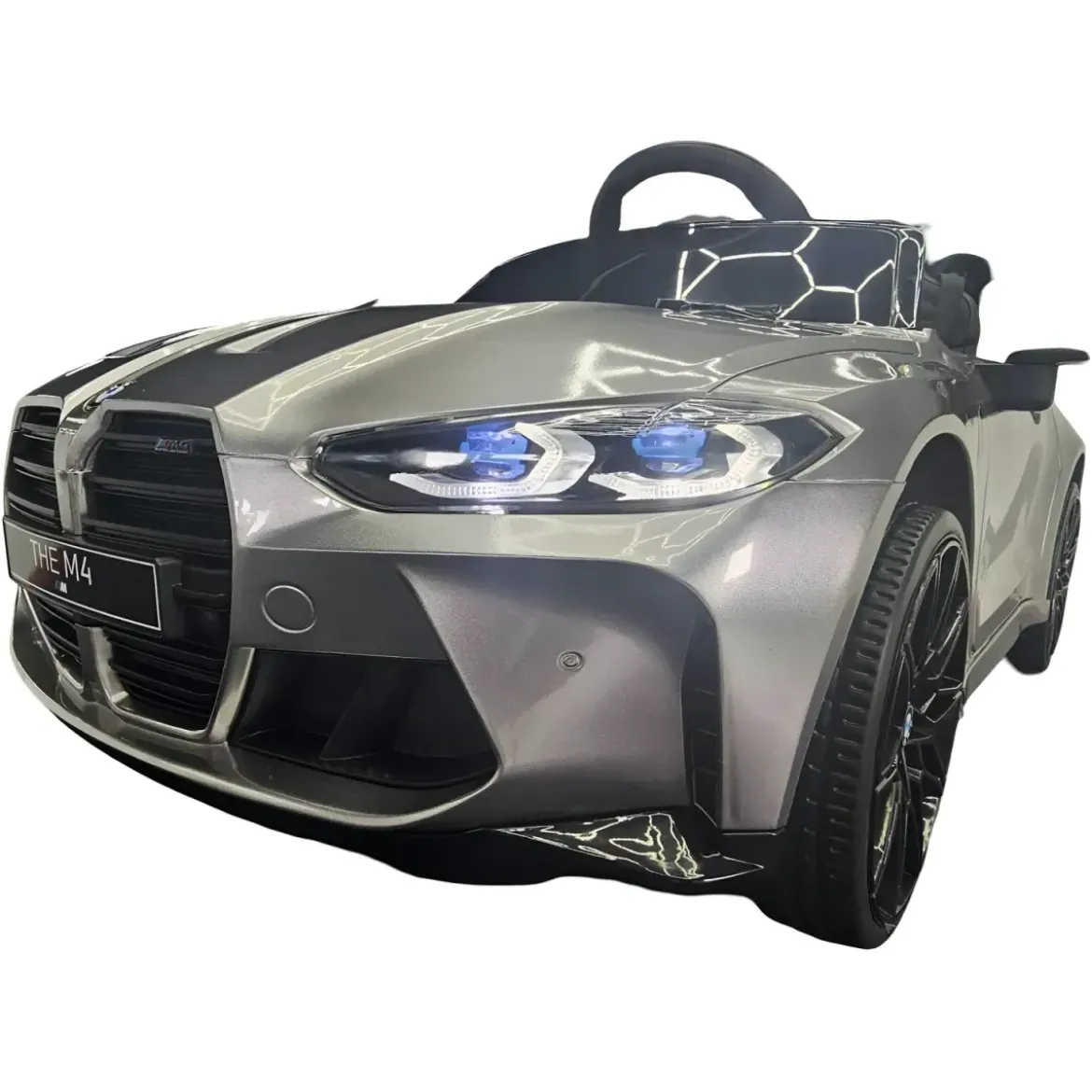 Auto Elettrica per Bambini BMW Grigio 12V Sedile in Pelle Telecomando