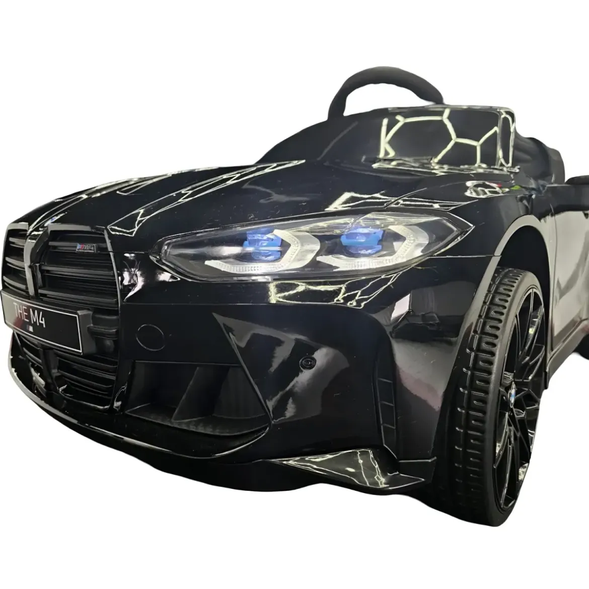 Auto Elettrica per Bambini BMW M4 Nero 12V Sedile in Pelle e Telecomando