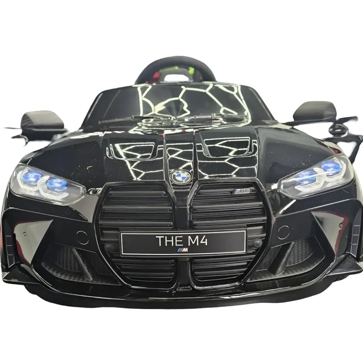 Auto Elettrica per Bambini BMW M4 Nero 12V Sedile in Pelle e Telecomando