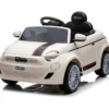 Auto Elettrica per Bambini Fiat 500 12V Bianco Telecomando e Fari LED
