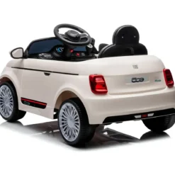 Auto Elettrica per Bambini Fiat 500 12V Bianco Telecomando e Fari LED