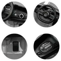 Auto Elettrica per Bambini Fiat 500 12V Bianco Telecomando e Fari LED