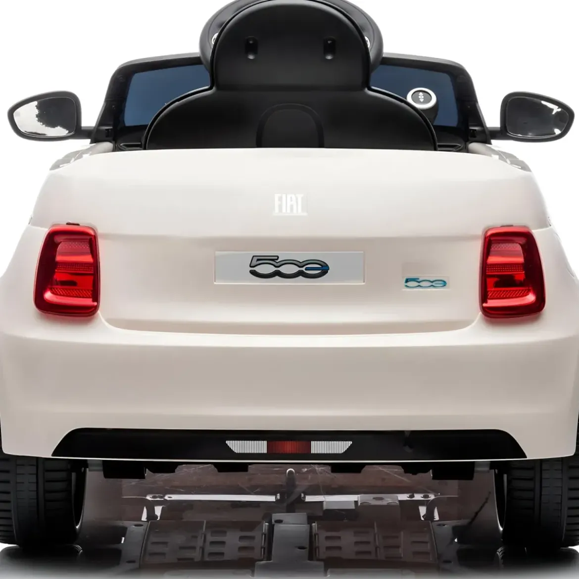 Auto Elettrica per Bambini Fiat 500 12V Bianco Telecomando e Fari LED