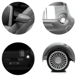 Auto Elettrica per Bambini Fiat 500 12V Bianco Telecomando e Fari LED