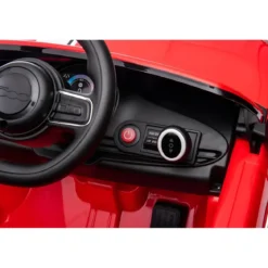 Auto Elettrica per Bambini Fiat 500 12V Rosso Telecomando e Fari LED