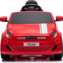 Auto Elettrica per Bambini Fiat 500 12V Rosso Telecomando e Fari LED